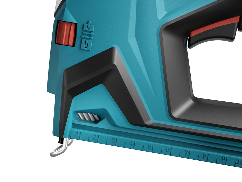 Novus J550 Akkutacker Detail vom Klammersichtfenster