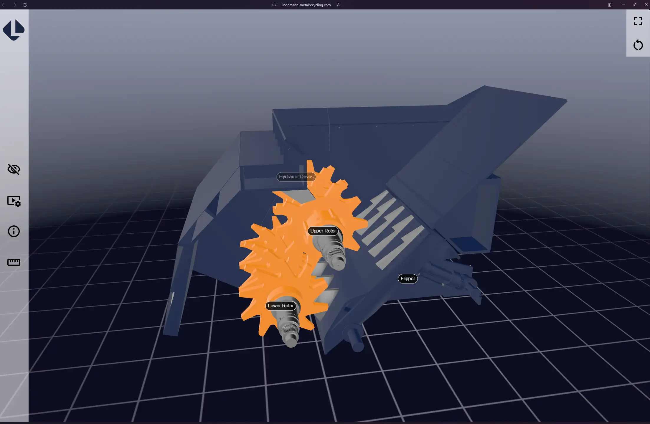 Interaktiver 3D Messestand-Konfigurator für eine Industrieanlage am Touchscreen