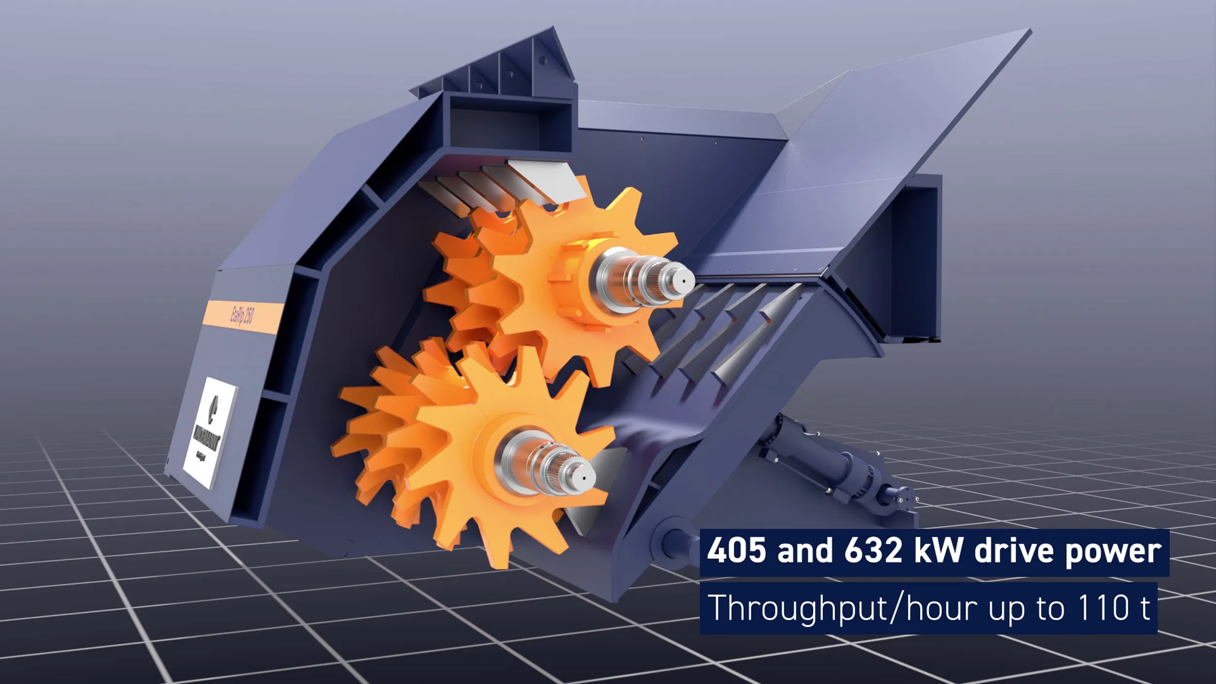 Lindemann Eta Rip Pre-Shredder – 3D Visualisierung Maschinenbau