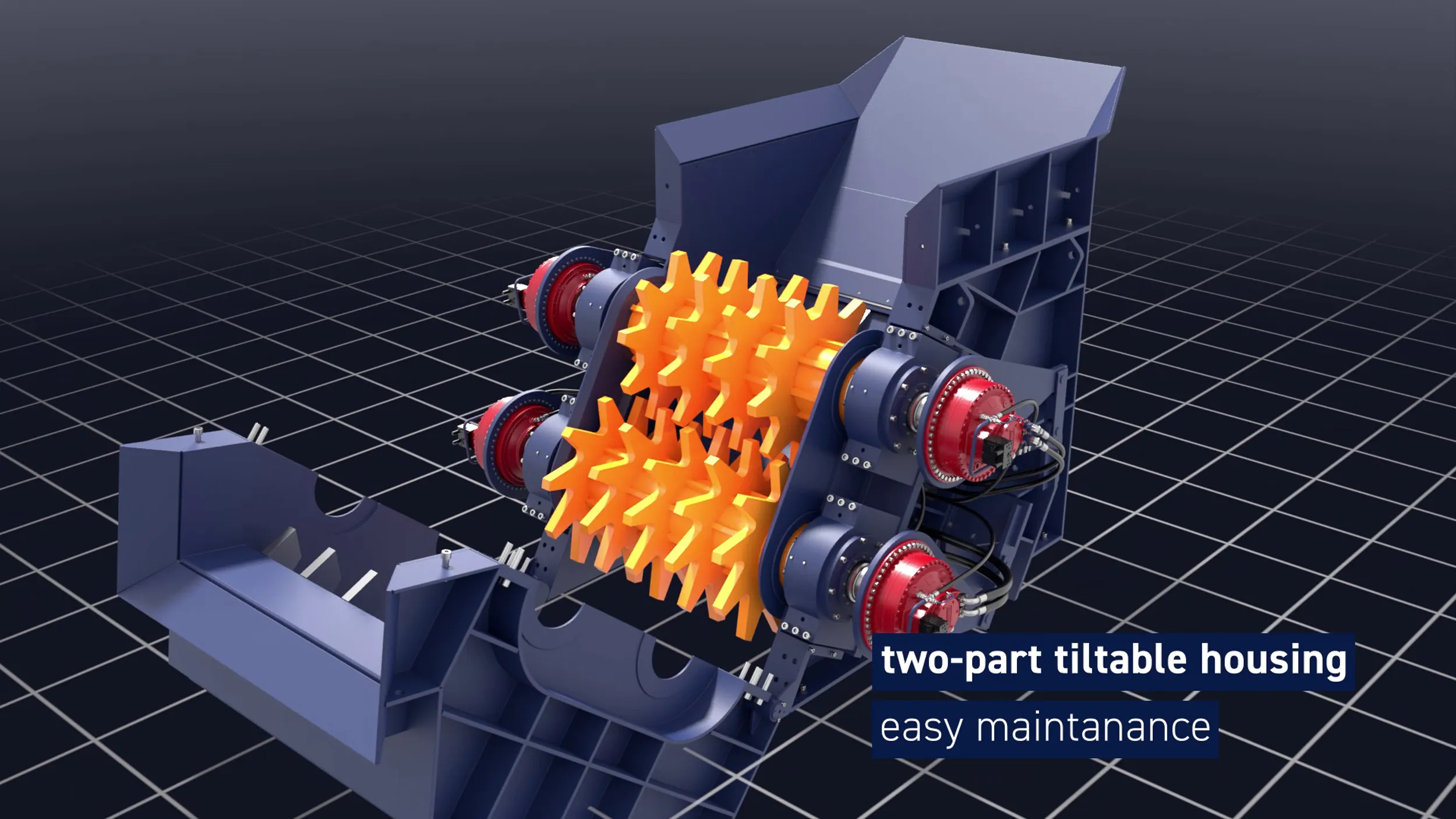 Lindemann Eta Rip Pre-Shredder in der Halle – 3D Rendering