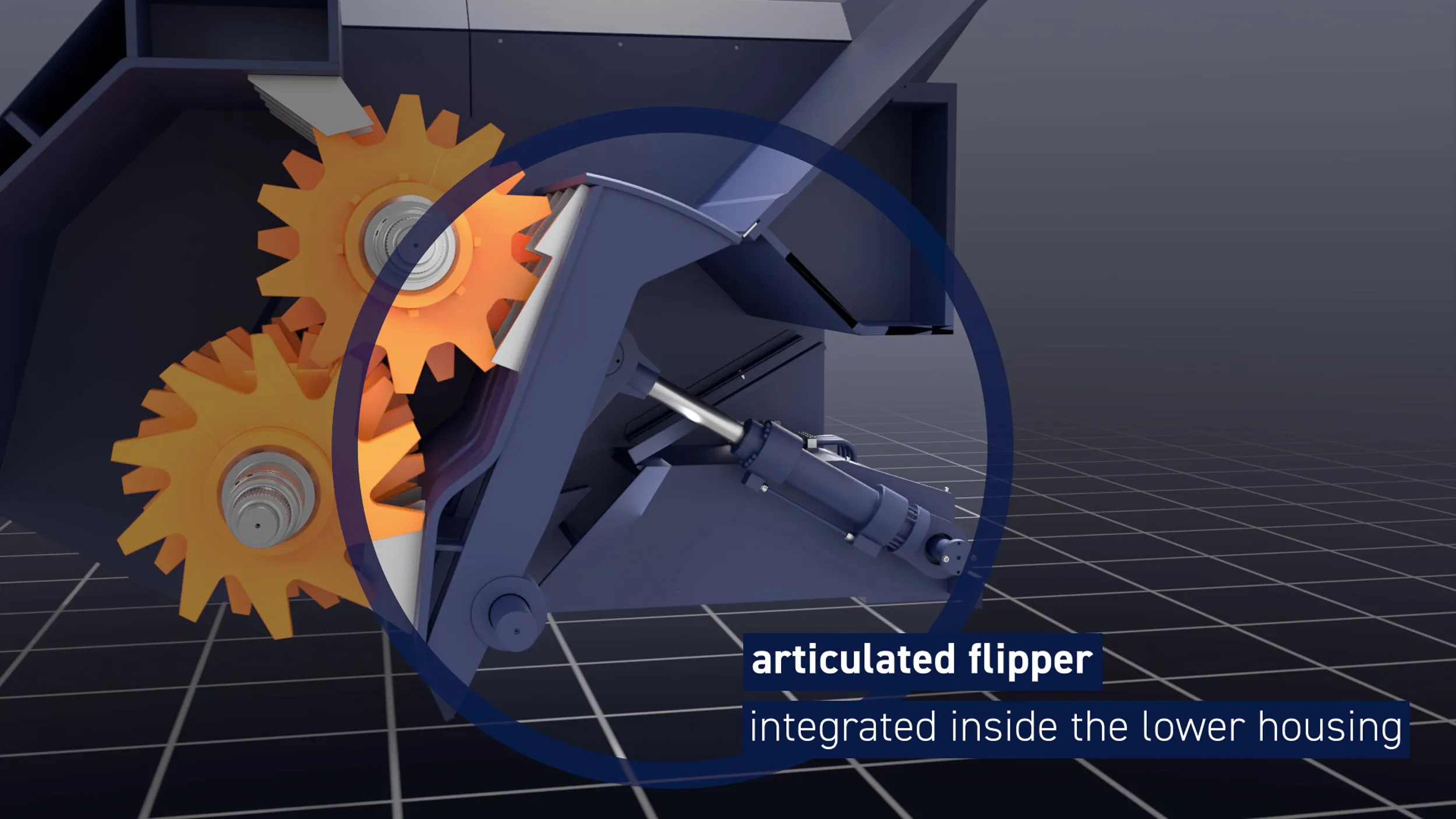 3D-Produktvisualisierung eines Lindemann Vorzerkleinerers für Lindemann Metal Recycling