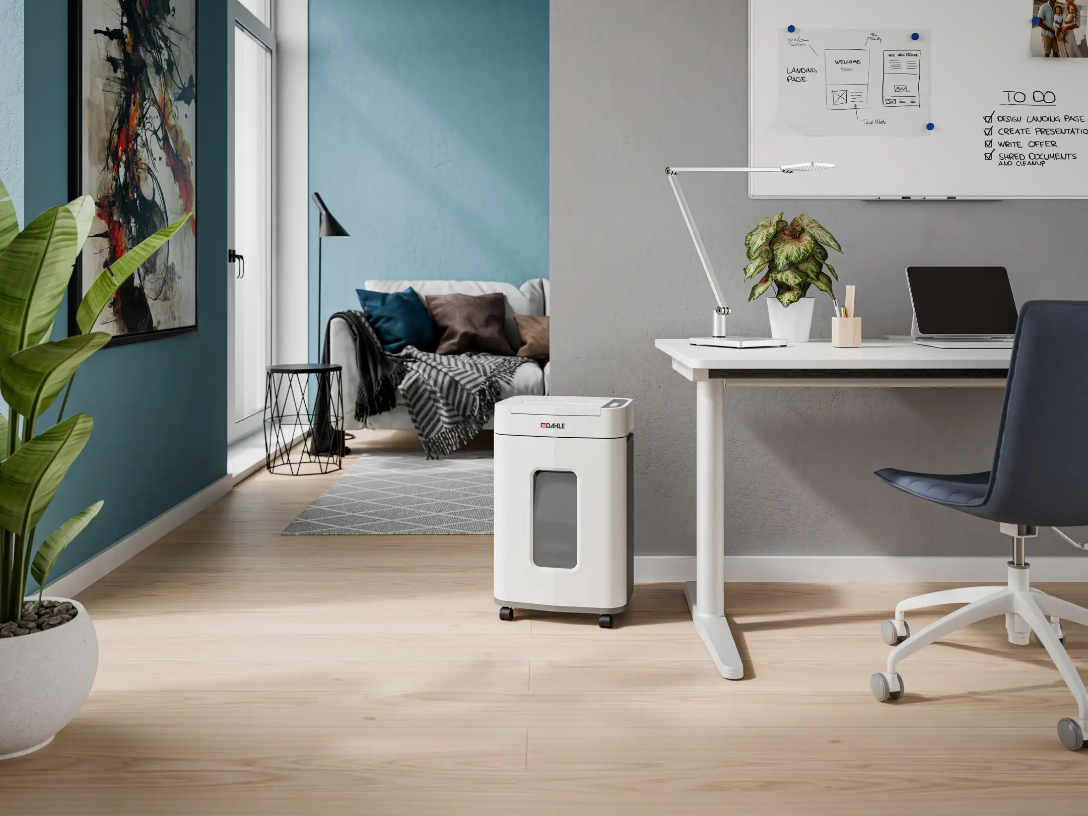 3D-Produktvisualisierung: Dahle Deskside Shredmatic Aktenvernichter