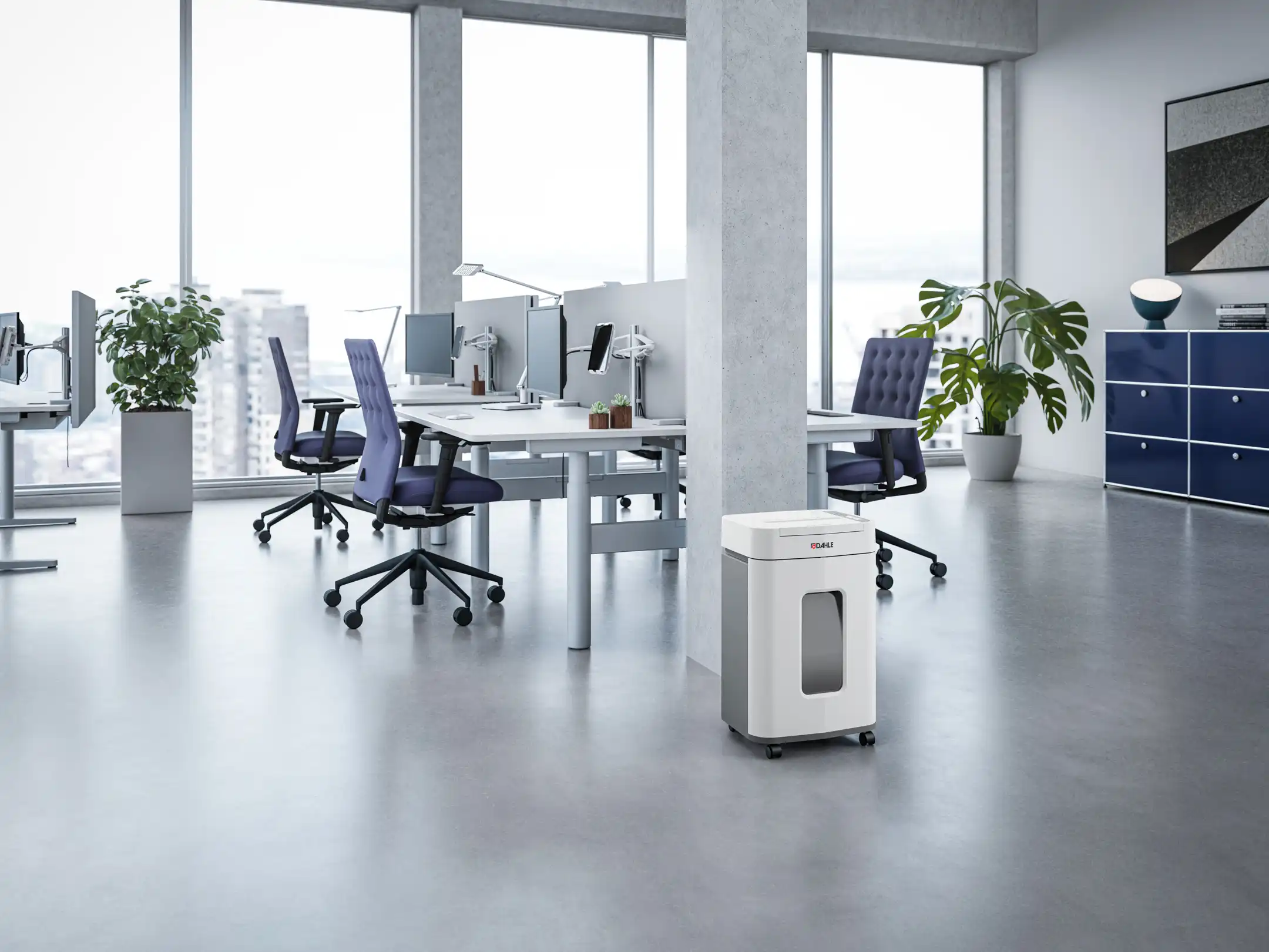 Dahle Shredmatic Aktenvernichter in einem Loft Büro