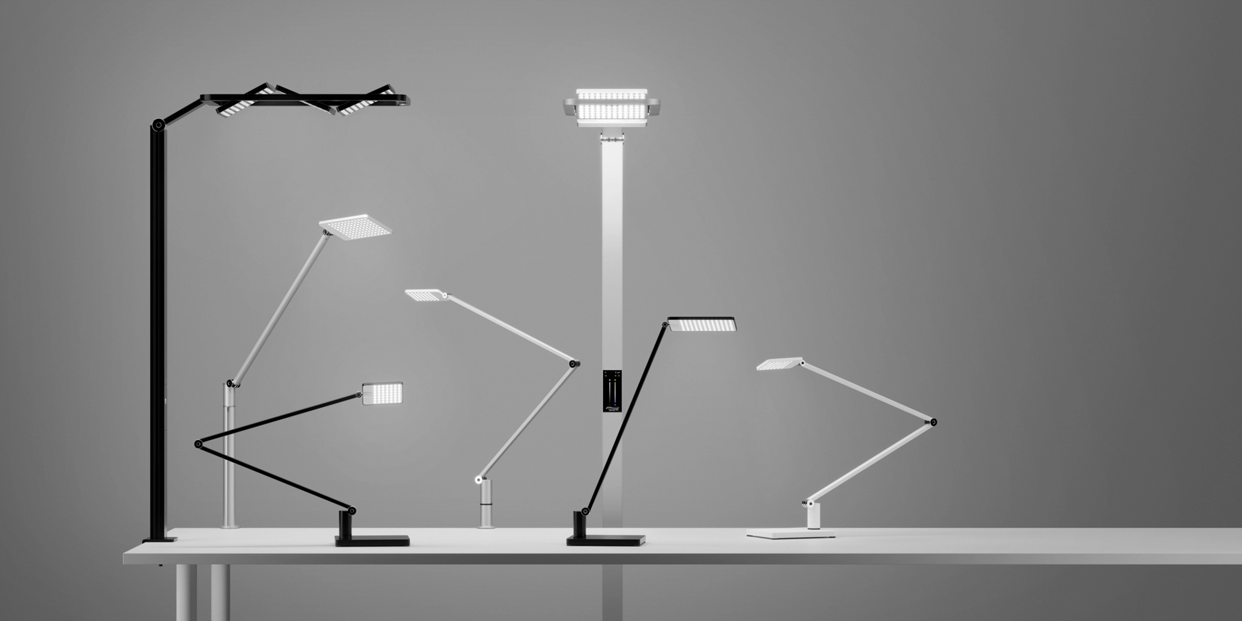 3D-Produktvisualisierung der Novus Attenzia Büroleuchten