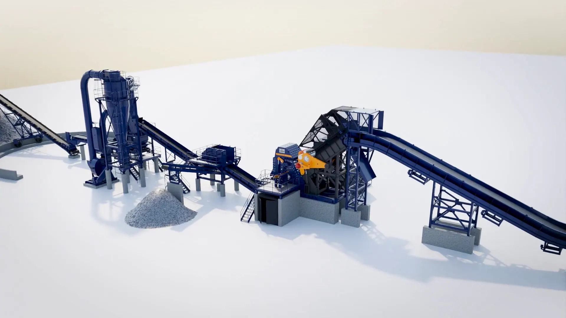 Die Lindemann TXS-Shredder-Anlage in Bewegung – Standbild aus dem 3D-Release-Video von STUDIO KALZ