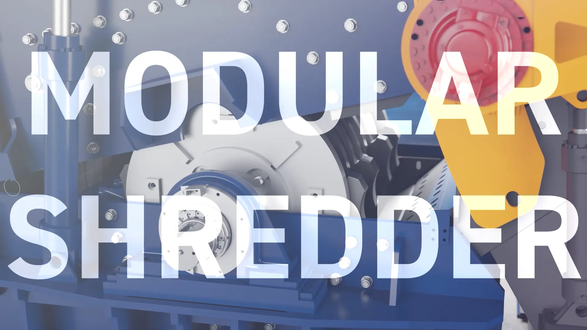 3D-Rendering der Antriebseinheit der Lindemann TXS-Shredder-Anlage – STUDIO KALZ