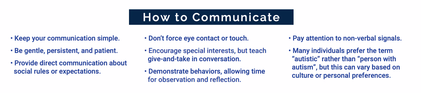 speaking to an autistic child tips