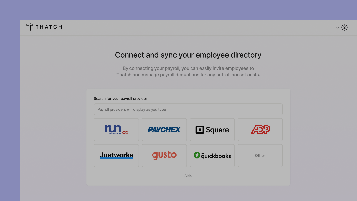 A thumbnail showing the Thatch onboarding flow.