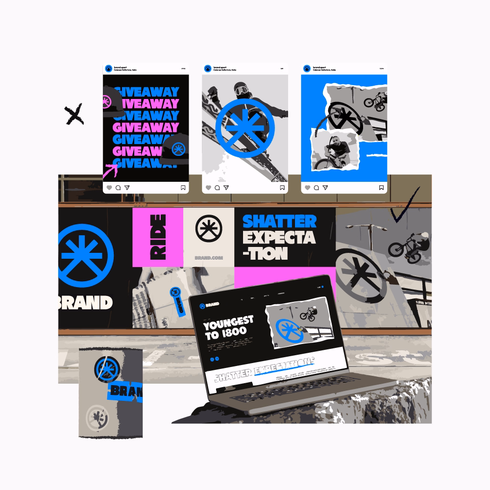 Immagine di mockup  di elementi legati alla Brand Identity: Grafica Promozionale