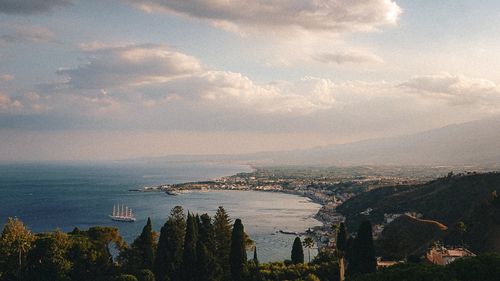 Ships in Taormina bay in Sicily shot by Alexa Kayman
