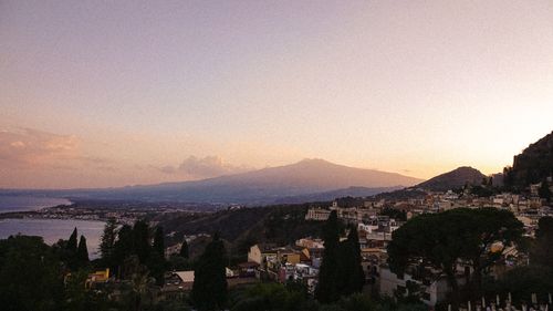 Taormina Sicily bay at sunset shot by Alexa Kayman.