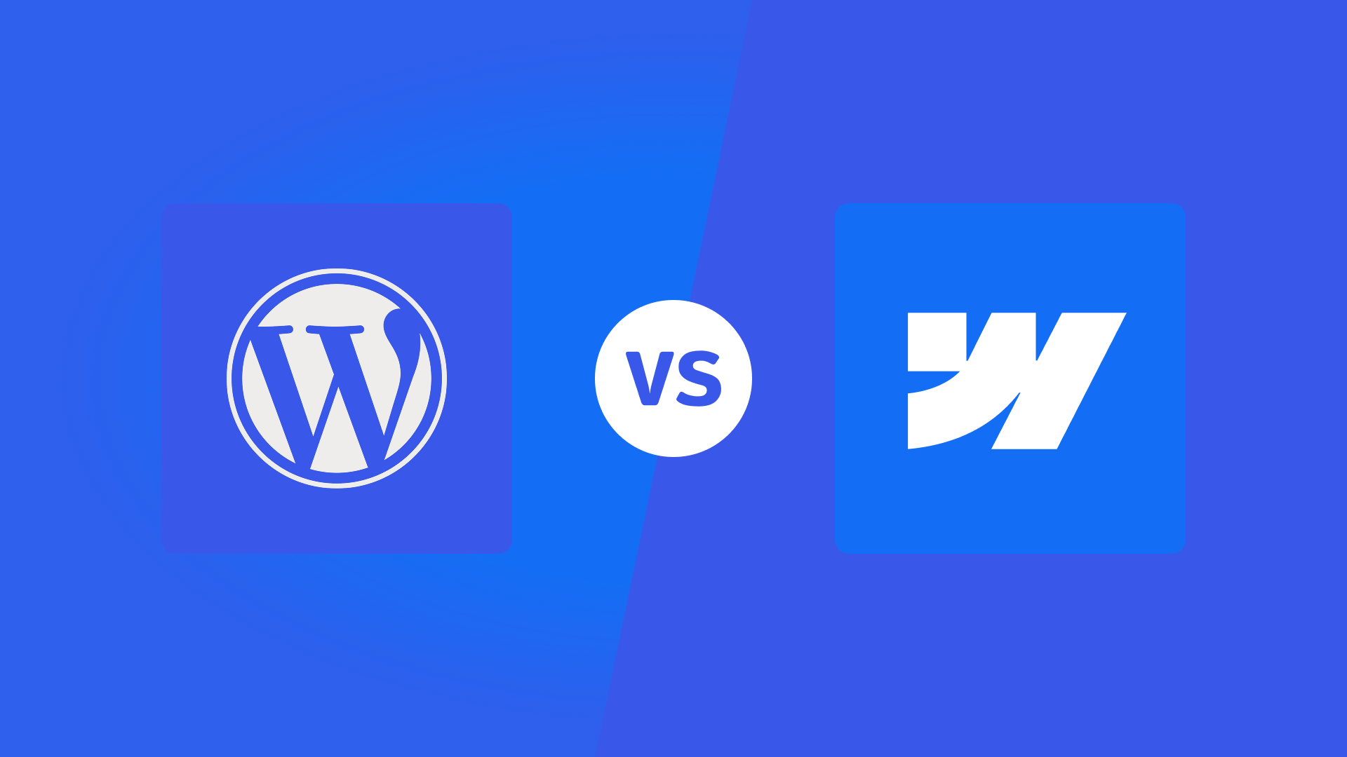 WordPress logo compared with the Webflow logo.