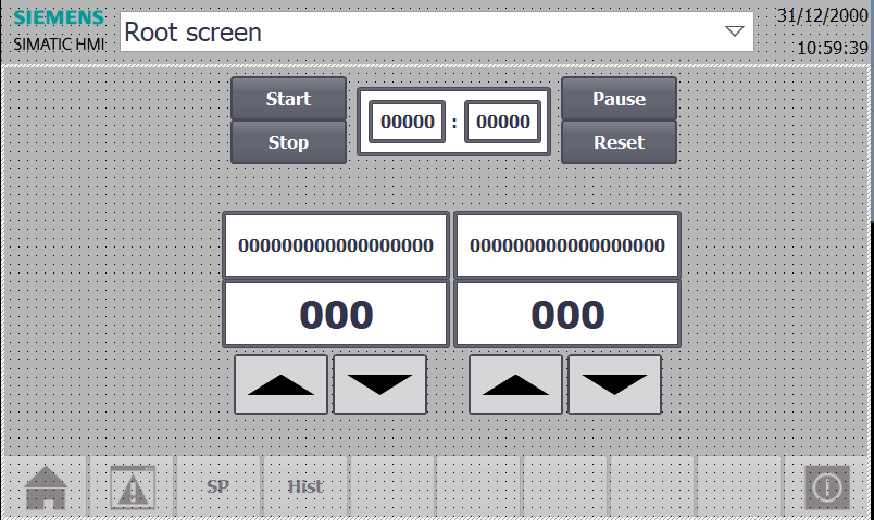 Layout of the Main Overview (Root) screen