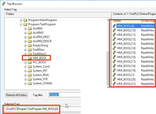 FactoryTalk View Studio Tag Browser Selectrion tutorial