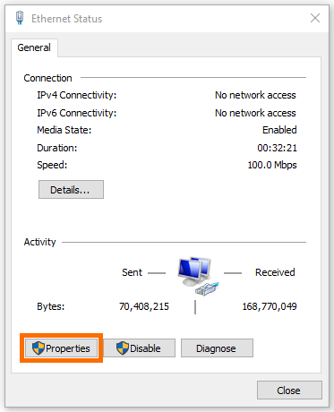 Network Adapter Properties Settings