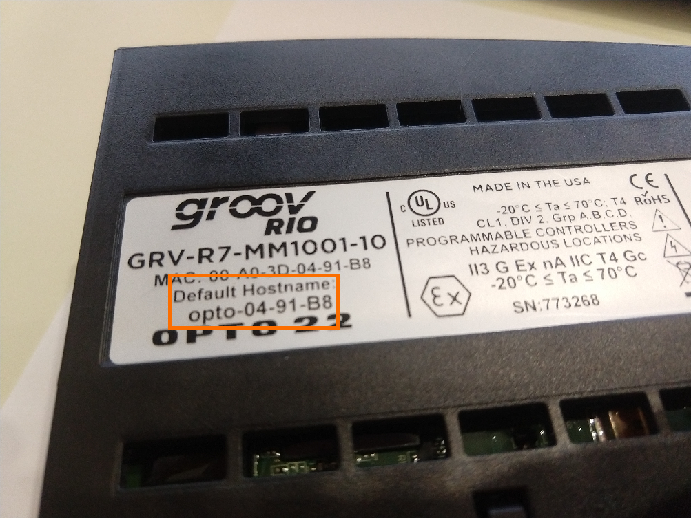 groov RIO Default Hostname