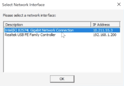 BOOTP Network Adapter Selection