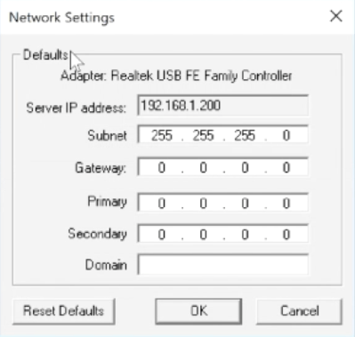 BOOTP Network Settings