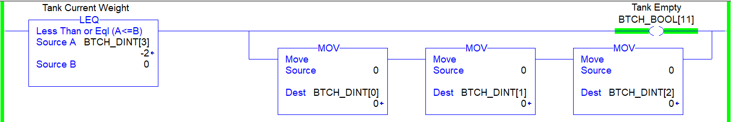 PLC Programming Project - Batch Tank Empty Condition