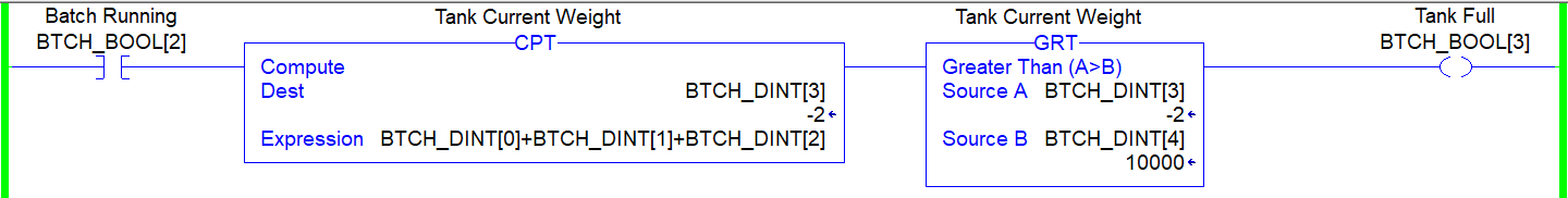 PLC Programming Project - Batch Tank Full Condition