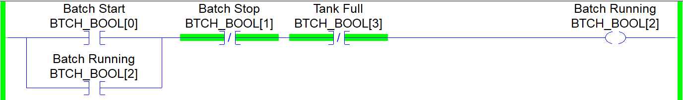 PLC Programming Project - Batch Discharge Ladder Logic Rung