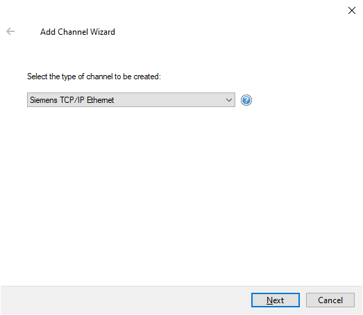 Adding an Siemens TCP/IP Ethernet Channel