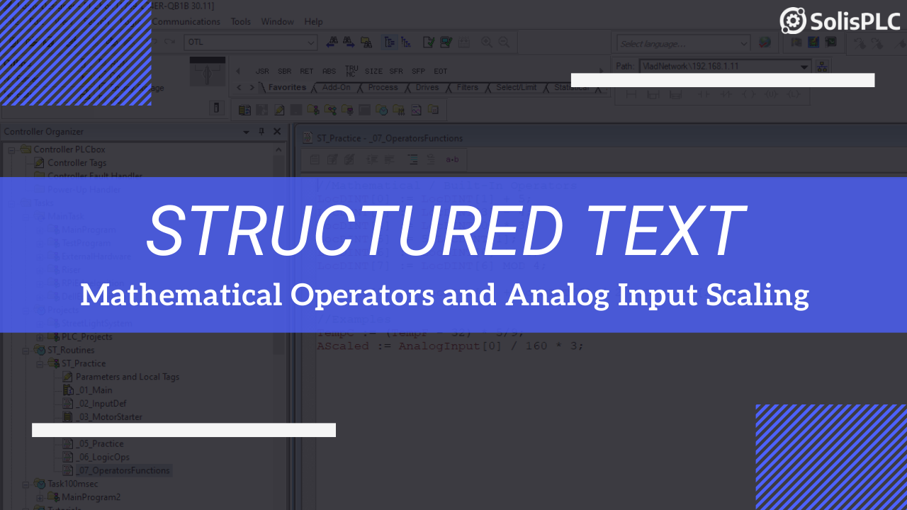 Structured Text PLC Programming | Mathematical Operators Analog Scaling ...