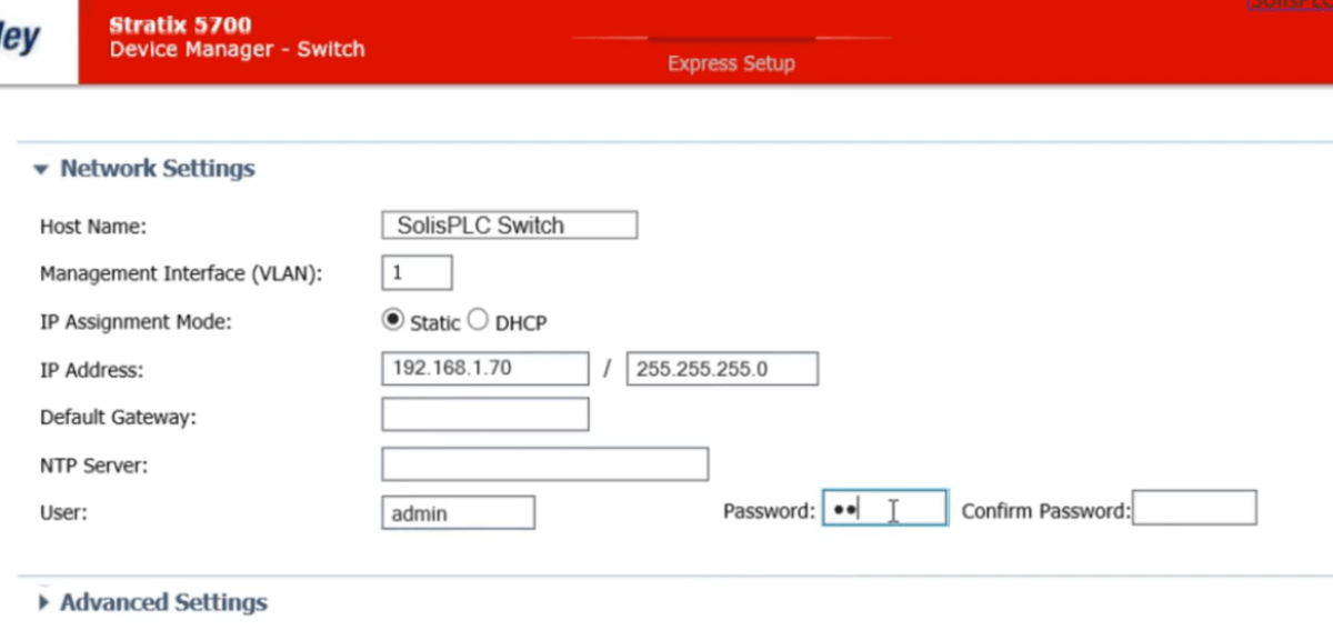 Stratix Switch 5700 Express Setup | Rockwell Automation