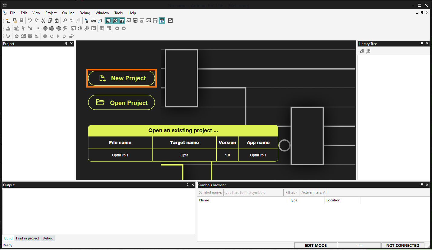 Figure 14 | Arduino Opta - New Project Using Arduino PLC IDE