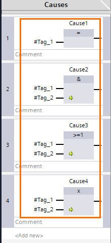 Figure 6 - Siemens PLC Programming | Cause Instructions Examples - Bit Logic Operatiors