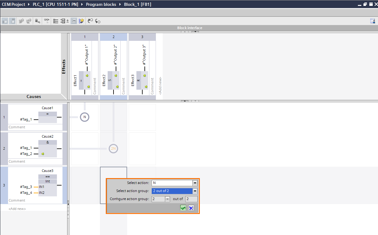 Figure 13 - Siemens PLC Programming | Adding New Intersection Actions to the Action Group