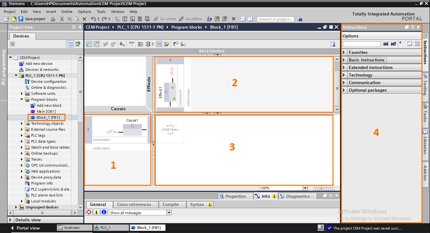 Figure 4 - Siemens PLC Programming | Cause and Effect Matrix Configuration Interface