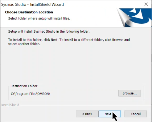 Figure 13 - Omron Sysmac Studio Download | Windows Location for Installing Omron Software