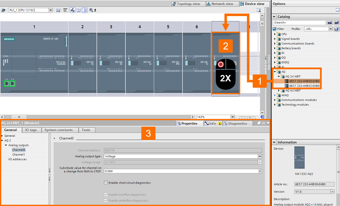 Figure 7.1 - Siemens S7-1200 PLC Programming | Adding an analog output module to the PLC hardware