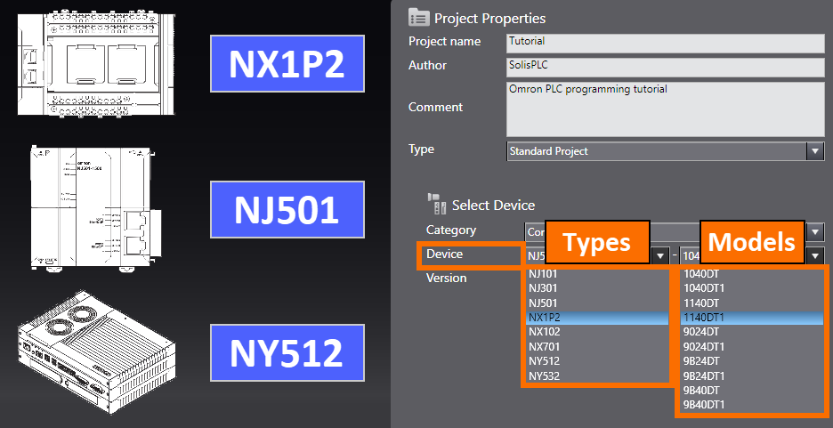 Figure 1.4 - Omron PLC Programming | How to determine the type and model of a device