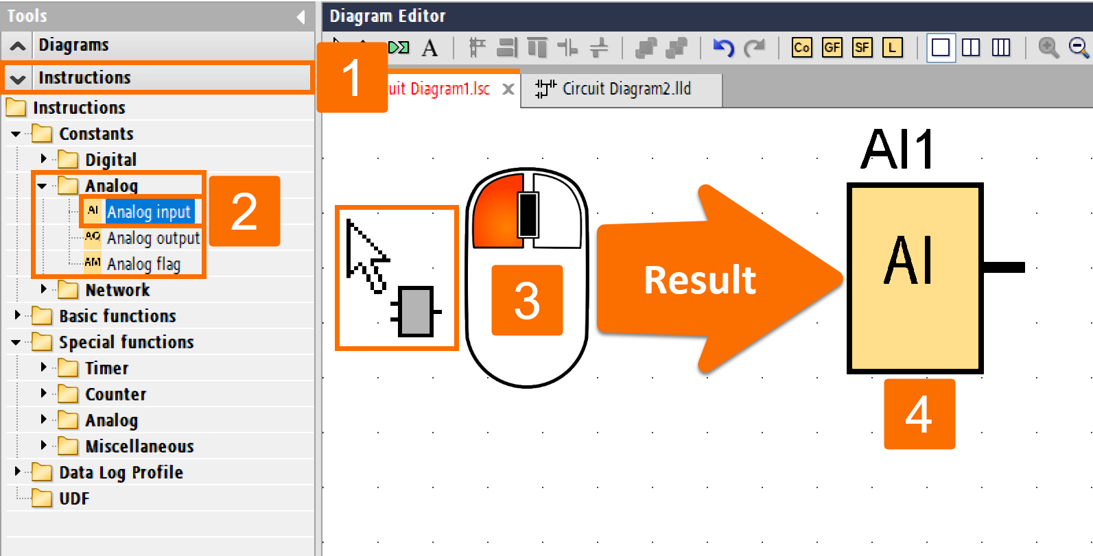 Figure 3.2 - Siemens LOGO PLC Training | How to place blocks using the catalog only