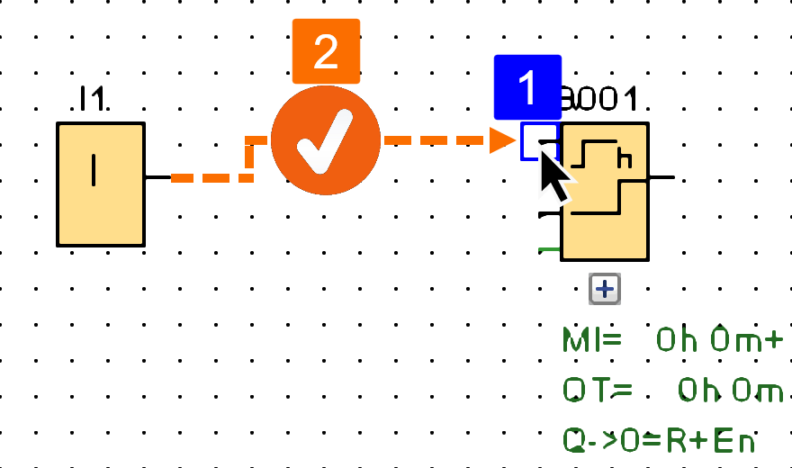 Figure 7.3 - Siemens LOGO PLC Training | How to check the possibility of a connection between two terminals of two blocks