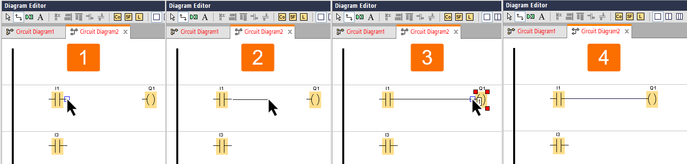 Figure 6.2 - Siemens LOGO PLC Training | How to accomplish a connection between two elements using the block connection icon