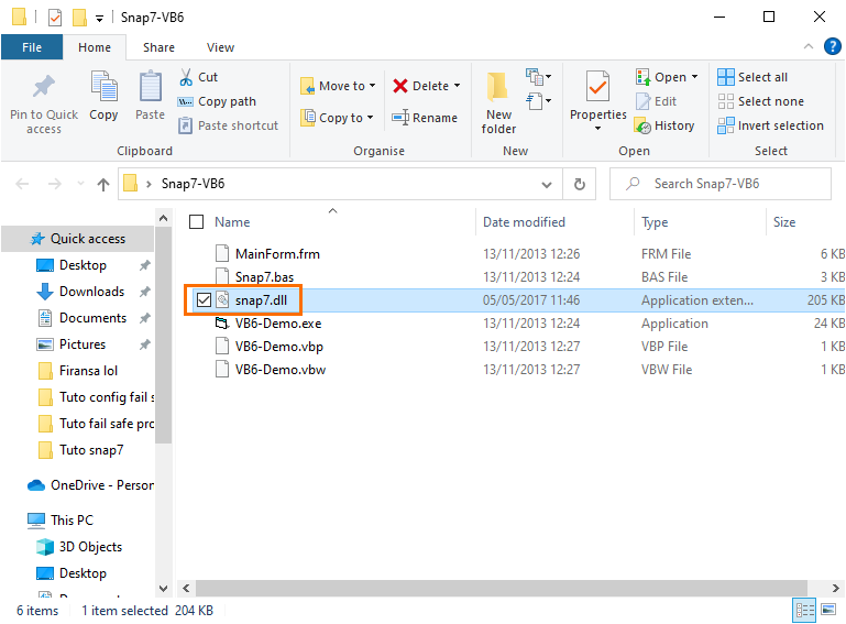 Figure 1.4 - Siemens Snap7 | Copy the snap7.dll file