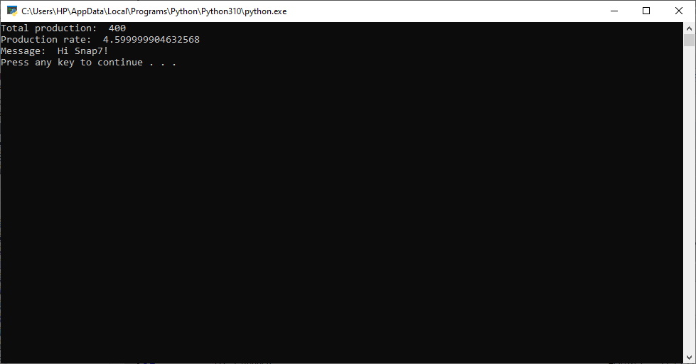 Figure 2.9 - Siemens Snap7 | Reading code result