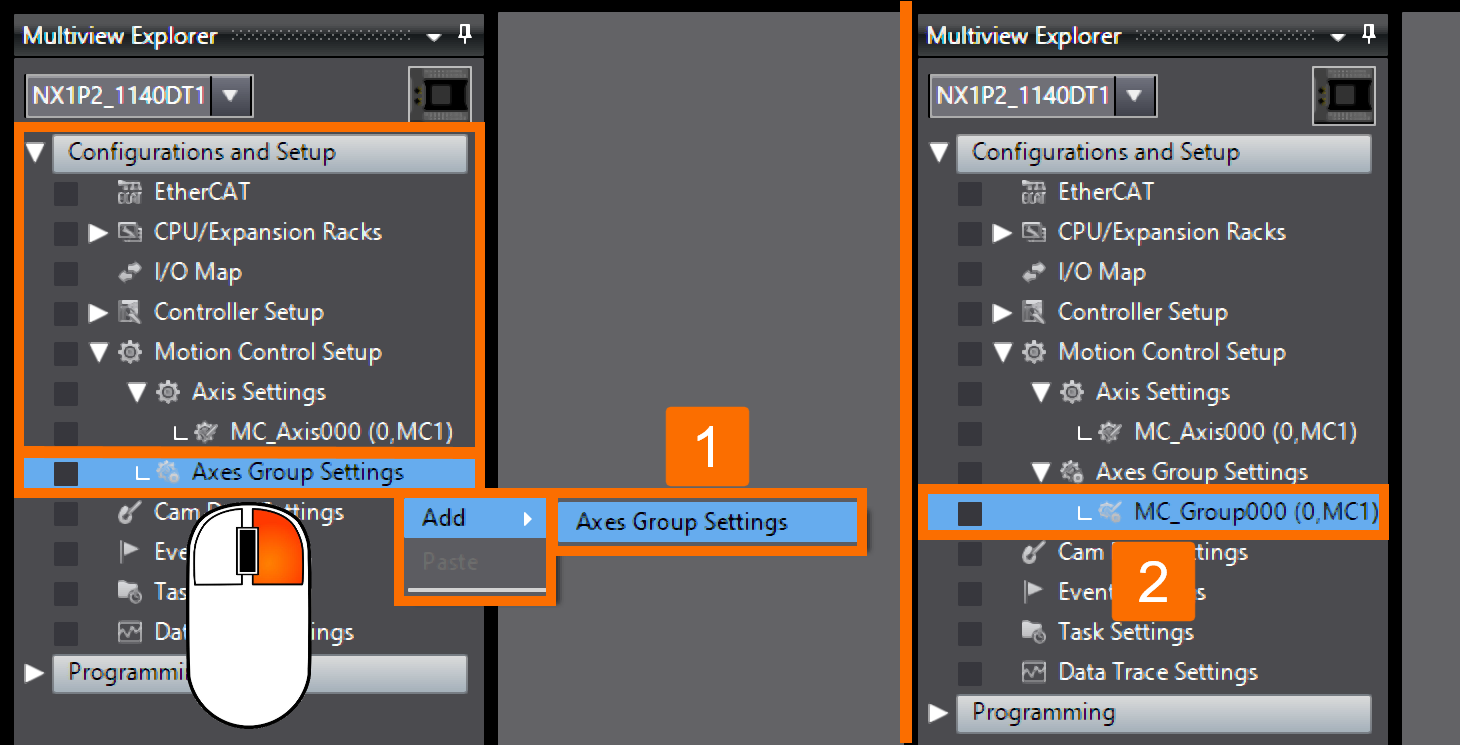 Figure 8.1 - Omron PLC Programming | Creating axes group variables