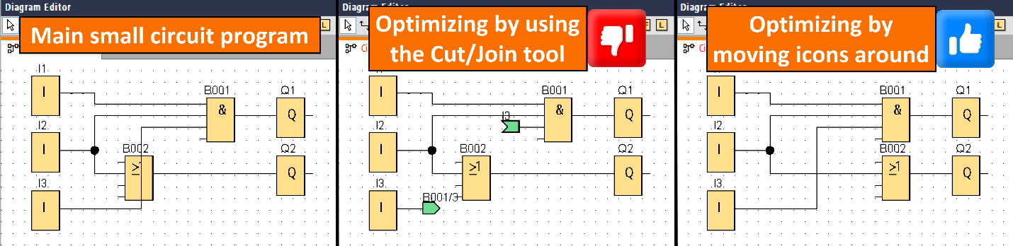 Figure 1.8 - Siemens LOGO! PLC Training | Optimizing small circuit programs by moving blocks around 