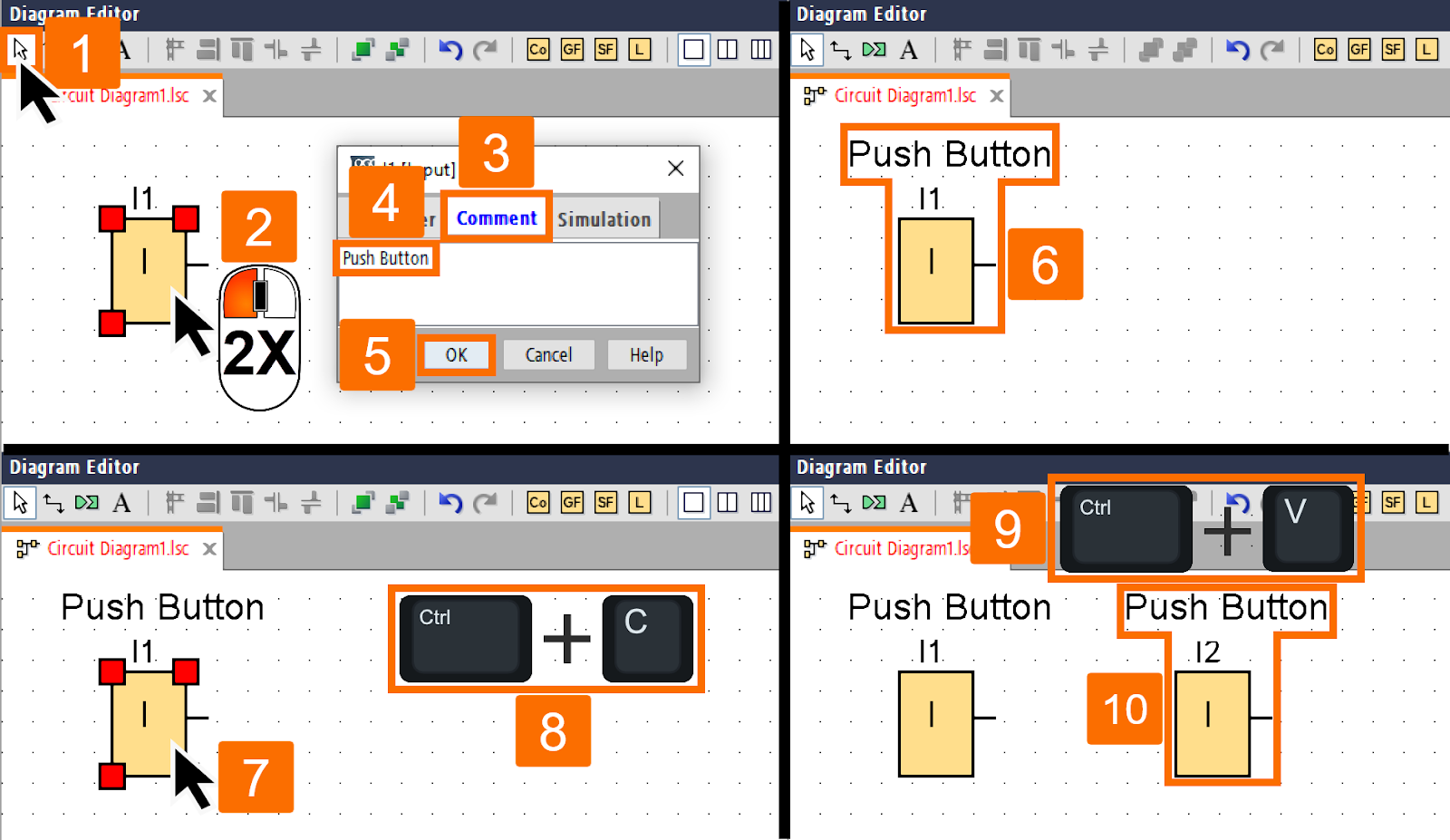 Figure 2.8 - Siemens LOGO! PLC Training | Copying an associated label that was created using the comment tab of the block properties window