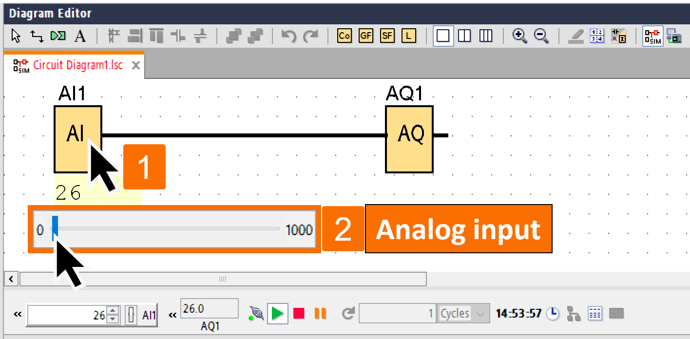 Figure 2.2 - Siemens LOGO! PLC Simulation | Simulation layout of analog inputs