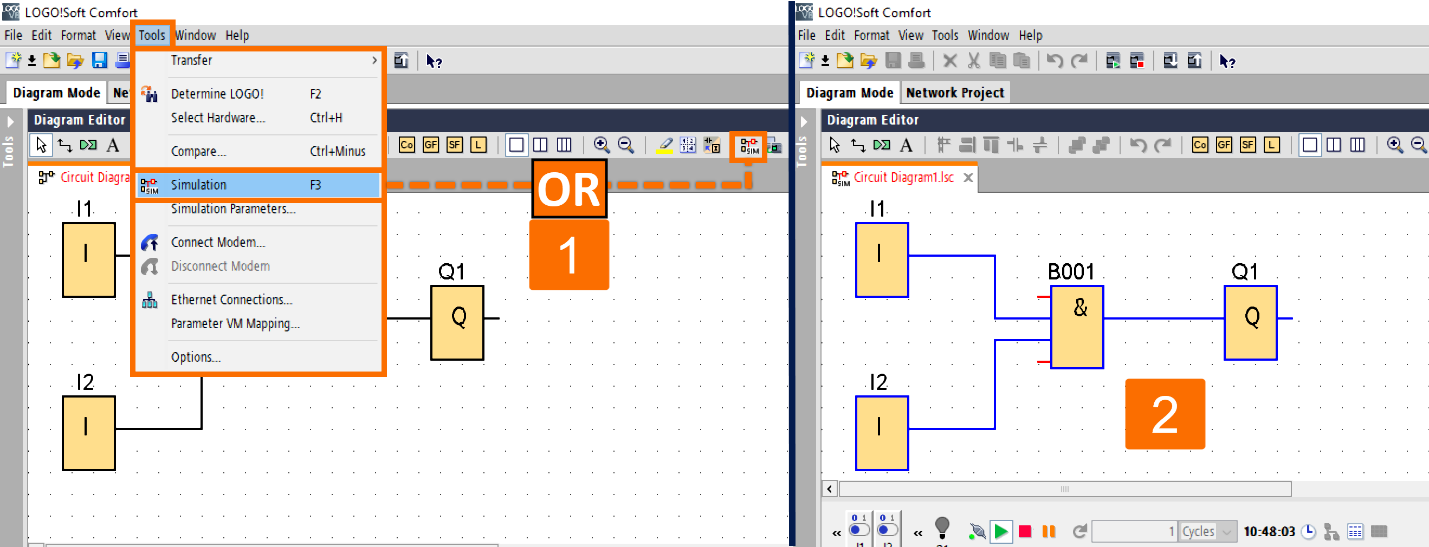 Figure 1.1 - Siemens LOGO! PLC Simulation | Initiating the simulation process