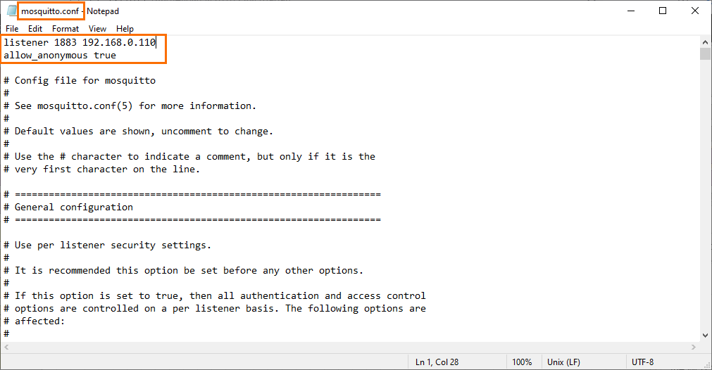 Figure 1.3 - PLC Data over MQTT Broker Mosquitto Node-Red | Monsquitto configuration file