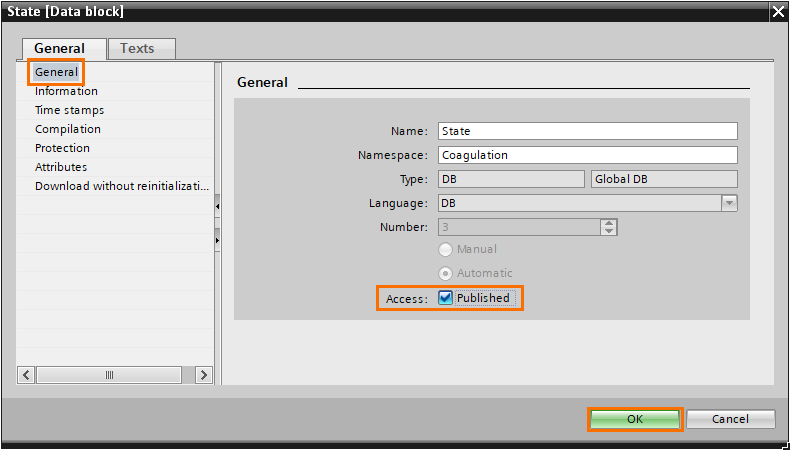 Figure 1.28 - Siemens TIA Portal Software Units | Checking the “Published” checkbox