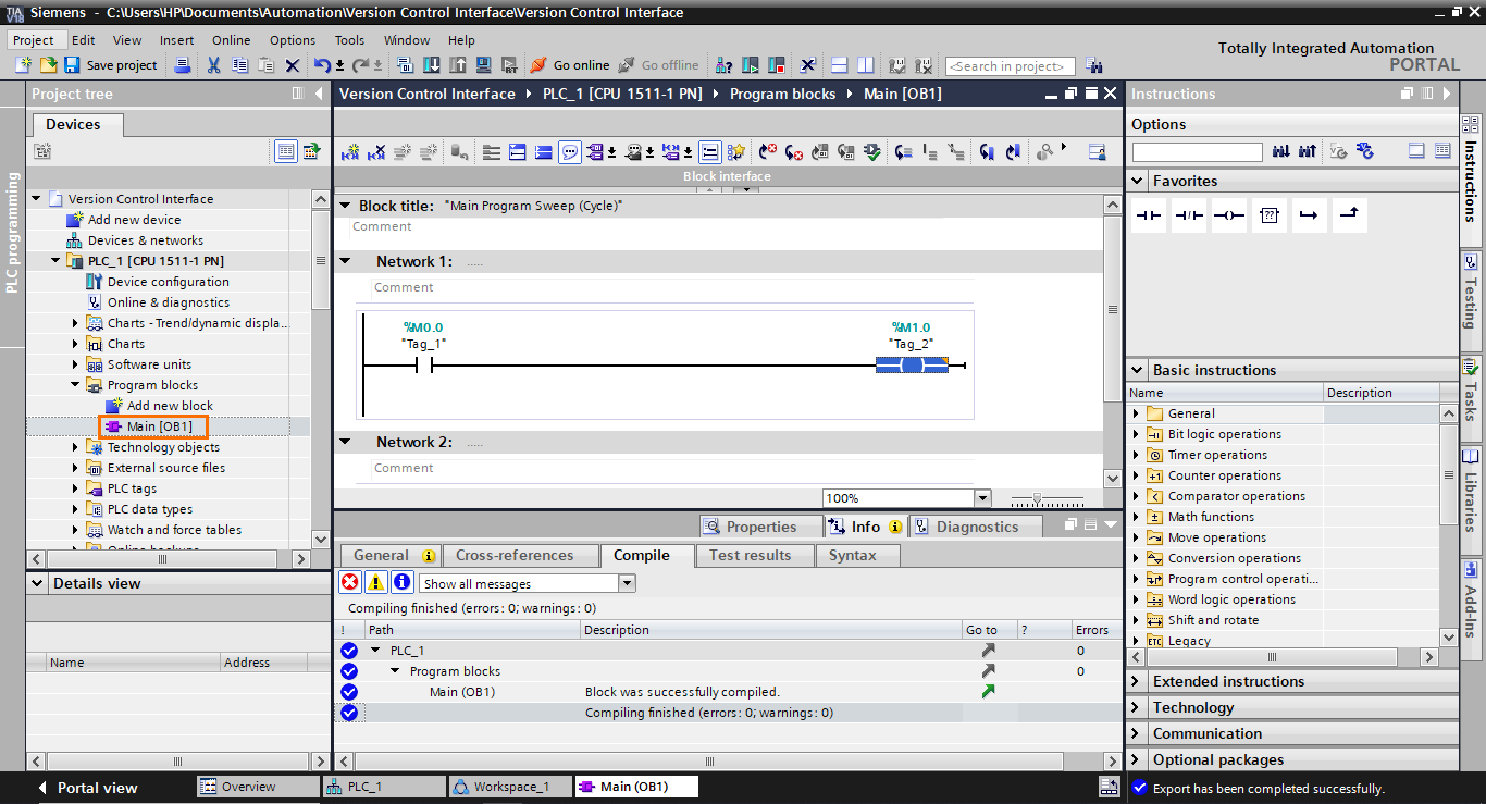 Figure 1.15 - Git / Version Control for PLCs | Create a program in the main block