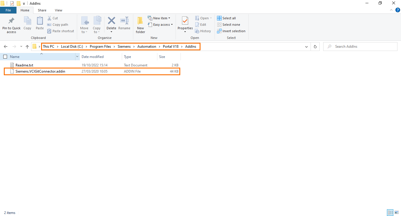 Figure 2.2 - Git / Version Control for PLCs | Copying the downloaded file in the add-in folder