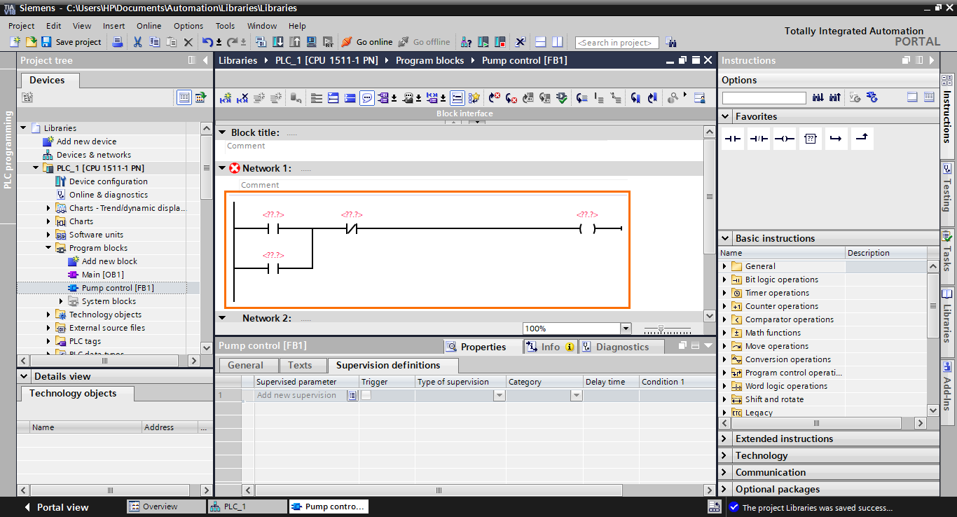 Figure 2.4 - Siemens TIA Portal Libraries | Program diagram